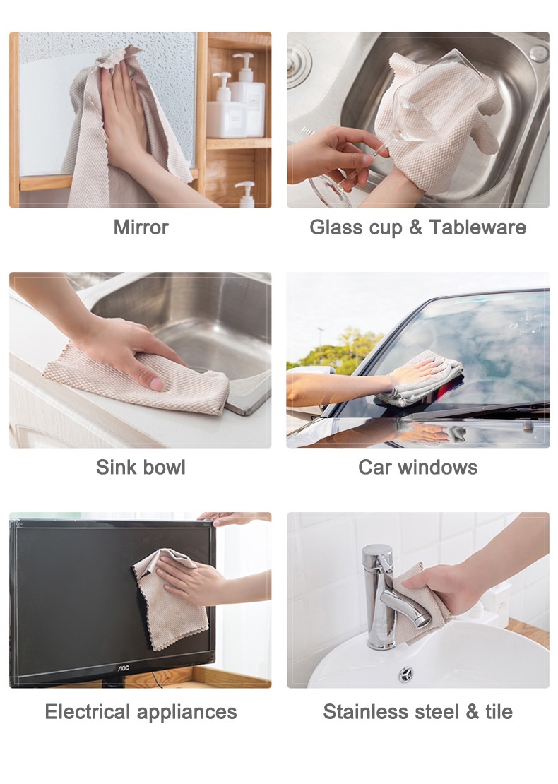 10 PcsSet Kitchen Towel Cleaning Cloth For Window-5